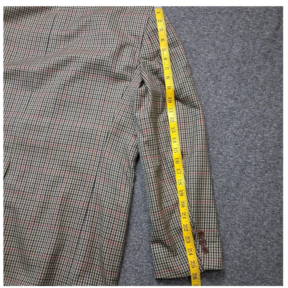 Brooks Brothers Mens 46 Long Pure Wool Glen Plaid Sport Coat Blazer‎ Multi Color